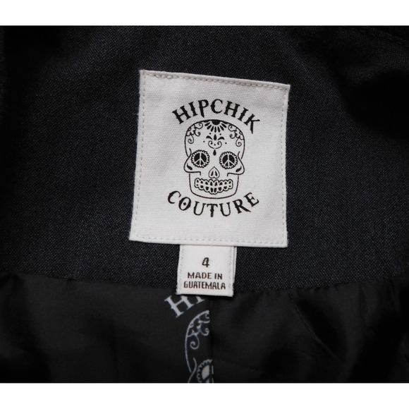 Hipchik Couture Gray Blazer Multicolor Rhinestone Butterfly Women's Jacket sz 4 - Picture 4 of 6